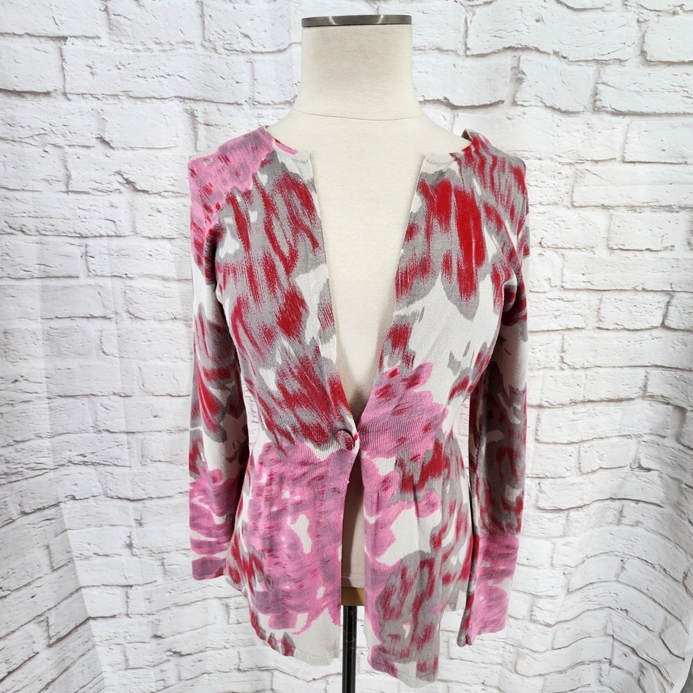 Vintage Y2K Balletcore Cardigan Feminine Dainty Knit Plunge Soft Girl Size Large